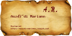 Aszódi Mariann névjegykártya